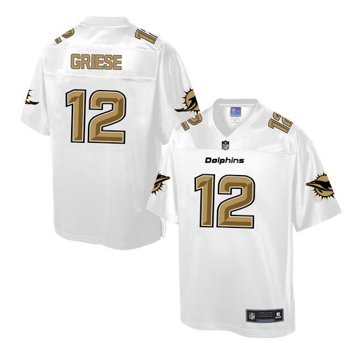 Men's Game Bob Griese Nike Jersey White - #12 Pro Line Fashion NFL Miami Dolphins